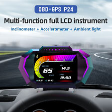 Obd2gps Lcd-car P24 Hud Head-up Display-speedometer Rpmalarmtemp Slope-meter