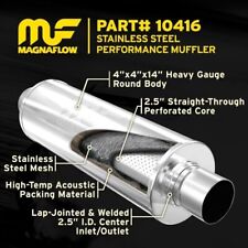 Magnaflow Performance Stainless Round Muffler 2.5 Inlet Outlet Exhaust 10416