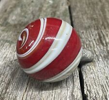 Vintage Glass Marble Red White Gray Swirl Automotive Car Gear Shift Knob