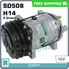 Ac Compressor Sanden Sd508 H14 - 12v - 2 Groove - Hrz Exit