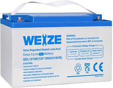 Weize 12v 100ah Deep Cycle Gel Battery Rechargeable For Solar Wind Rv Camping