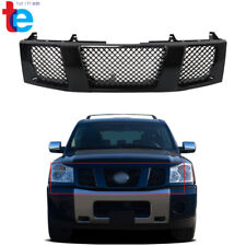 Fit For 2004-2007 Titanarmada Front Hood Bumper Grill Grille Glossy Black