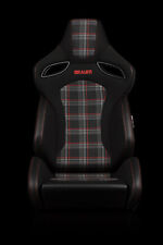 Braum Racing Orue S Series Sport Seats - Red Plaid Fabric - Pair