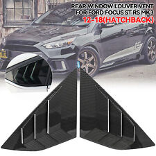 Pair Carbon Fiber Window Rear Side Louvers Vent For Ford Focus St Rs Mk3 12-2018