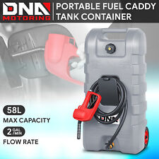 58l15 Gal Fuel Caddy Gas Oil Can Gravity-flow Manual-pump Two-in-one Mode Grey
