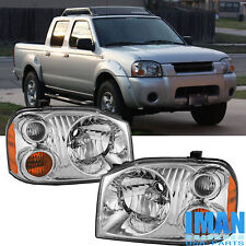 2pcs Chrome Housing Front Headlights Lamps For Nissan Frontier Base Xe 2001-2004