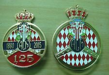 Automobile Club Monaco - Set Of 2pcs Car Grill Badge Emblem Logo Metal Enamled B