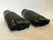 Flat Black Over Stainless 2.5 Chevy Bowtie Exhaust Tips - Pair
