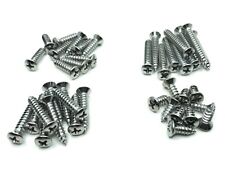 40 Pcs 10 With 8 Phillips Oval Head Chrome Automotive Trim Screws Fits Ford