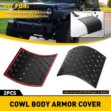 2x Cowl Body Armor Cover Accessories Parts For 2007-2018 Jeep Wrangler Jk Black