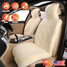 2x Simulation Sheepskin Fur Car Front Seat Cover Cushion Mat Wool Front Seat