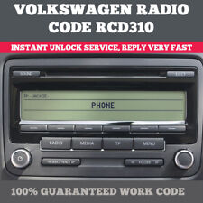 Vw Volkswagen Radio Code Unlock Stereo Codes Rcd 310