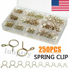250 Pcs Assortment Kit Fuel Line Hose Tubing Spring Clips Clamps For Motorcycle