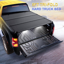 5ft Hard Tonneau Cover For 2019-2023 Ford Ranger Truck Bed Tri-fold W2 Led