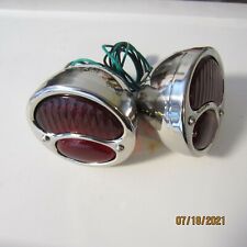 1928-31 Ford Model A Stainless Taillights With Glass Lenses New Pair.