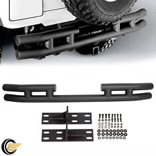 Textured Black Rear Double Tube Bumper For 97-06 Tj 86-96 Yj Jeep Wrangler New