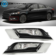 Pair Of Driving Fog Lights Led Lamps Wcover Bezel For 2017-2018 Ford Fusion