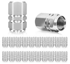 Silver Hex Aluminum Tire Valve Caps - Sets Of 4 8 12 Or 20 - Universal