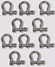 10x Marine Bow Shackle 6mm 14 Clevis 316 Stainless Steel Boat Rigging Paracord