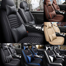 5-seats Car Seat Cover Full Set Deluxe Leather Front Rear Protectors For Toyota