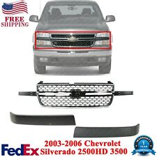 New Grille Assembly 2pcs Molding For 2003-2006 Chevrolet Silverado 1500-3500