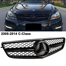 For 2008-2014 Mercedes Benz W204 C-class Gloss Black Amg Style Grille Wemblem