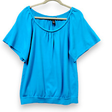 Cable Gauge Blouse Turquoise Top Freya Casual Career Womens Xl