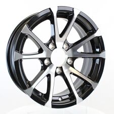 Aluminum Trailer Wheel 15x6 15 Inch Rim Black And Machined 5 Lug T0756545bm