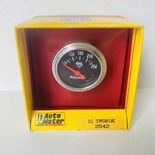 New Sealed Autometer 2542 Traditional Chrome Electric Oil Temperature Gauge
