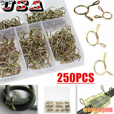 250 Pcs Fuel Line Hose Tubing Spring Clips Clamps Assortment Kit For Motorcycle