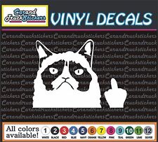 4 Grumpy Cat Flippin Off Funny Cartoon Car Truck Window Vinyl Decal Sticker