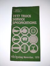1977 Ford Truck Service Specifications Bronco Club Wagon Econoline