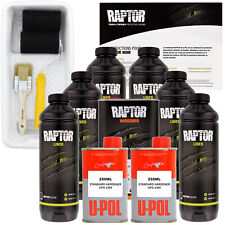 Raptor Black Urethane Spray-on Truck Bed Liner Kit Rollertray Brush 6 Liters