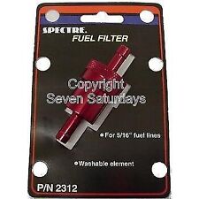 Spectre Red Billet Aluminum 516 Fuel Gas Filters Re-usable Washable Cleanable