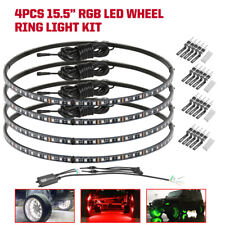 Pack Of 4 15.5 Rgb Wheel Ring Lights Led Light For Truck Car Rim Lights App