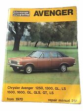 Chrysler Avenger Inter Europe Repair Service Manual 251 1970 First Class 209