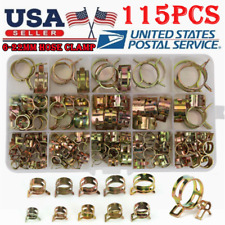 115x Hose Spring Clamps 6-22mm Fastener Fuel Water Line Pipe Air Tube Clips Kit