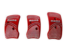 Momo Style Red Aluminum Non Slip Gas Brake Pedal Pad Covers Manual Car 3pcs