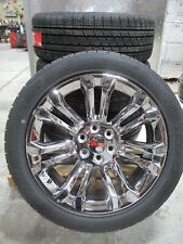 22 New Gmc Sierra Yukon 4 Chrome Rims With All Season Tires 5666 And Gmc Caps