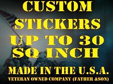 1 - Custom Printed Full Color Vinyl Car Bumper Sticker Logo Decal-up To 30 Sq In