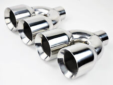 Dual 4 Quad Staggered Stainless Steel Exhaust Tips Fits Chevy Camaro 2010-2012