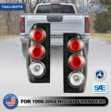 For 1998-2004 Nissan Frontier Tail Lights Black Housing Smoke Rear Lamps Pair