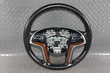 15-20 Escalade Black Leather Woodgrain Steering Wheel Heated Control Buttons Oem