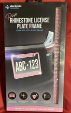 License Plate Frame Rhinestone Crystal Pink Rose Bling Diva Auto Car Truck Ss