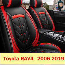 Full Set Leather Car Seat Cover Cushion Set Front Rear For 2006-2019 Toyota Rav4