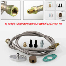 Turbo Oil Inlet Feed Line Adapter Kit For T3 Turbo Turbocharger Stainless Steel