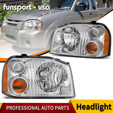 Chrome Housing Headlights Pair For 2001-2004 Nissan Frontier Base Xe Headlamps