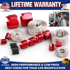 Red Flex-braid Stainless Steel Braided Hose Sleeve Kit Heater And Fuel Line Hose