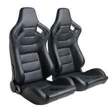 Ouyessir 2 Pcs Racing Seats Reclinable Pu Leather Bucket Seats W 2 Sliders 