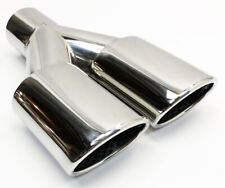 Exhaust Tip 2.25 Inlet Dual 3.00 Oval X 2.50 High Outlets 9.75 In Long Resonated